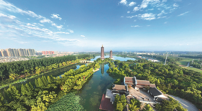 宿迁古黄河水利风景区双塔公园