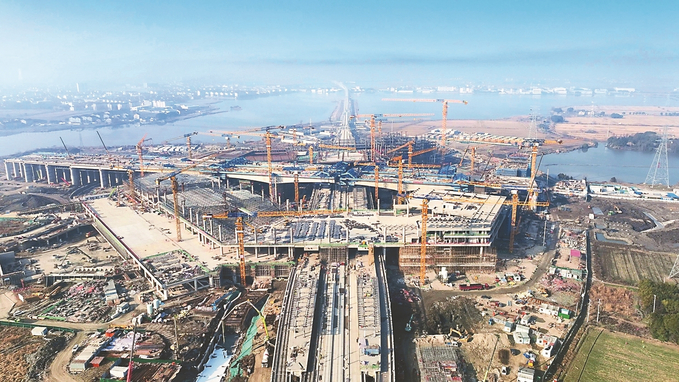 苏州南站枢纽配套工程施工现场